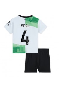 Liverpool Virgil van Dijk #4 Babyklær Borte Fotballdrakt til barn 2023-24 Korte ermer (+ Korte bukser)